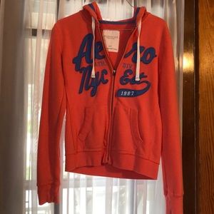 Coral and blue Aeropostale zip up